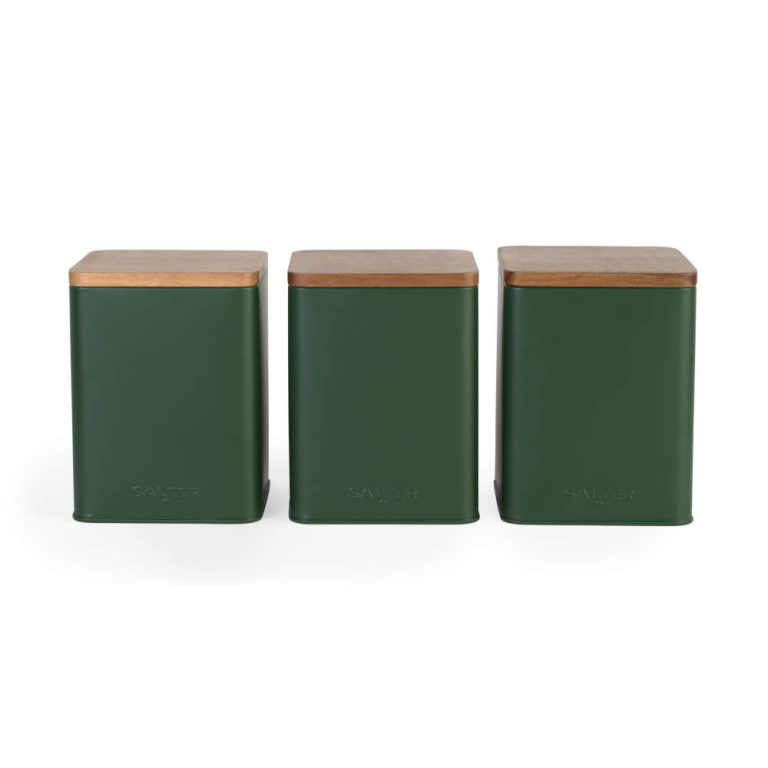 Salter BW12898G Toronto 3-Piece Canister Set, Green
