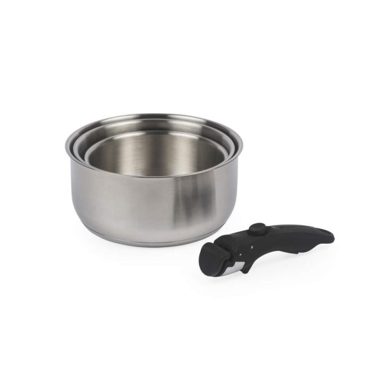 Russell Hobbs RH04034 Stainless Steel 4-Piece Smart Clip Saucepan Set