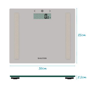 Salter 9113 GFEU12  Compact Glass Analyser Bathroom Scales, Grey