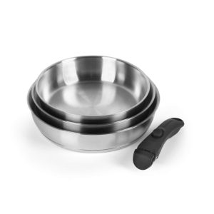 Russell Hobbs RH04033 Stainless Steel 4-Piece Smart Clip Fry Pan Set