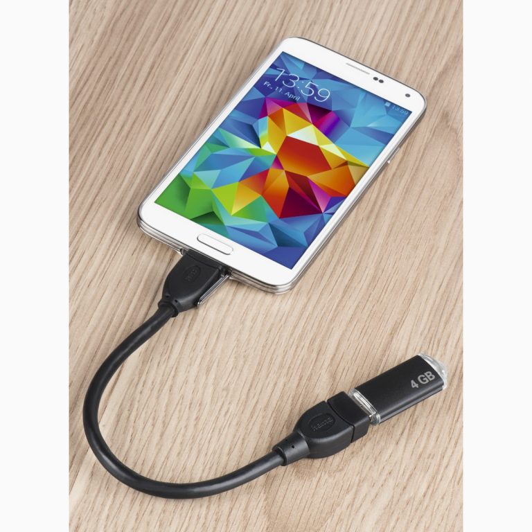 Hama 00173892 USB 2.0 Adapter Cable, OTG micro B plug – A socket 15cm black