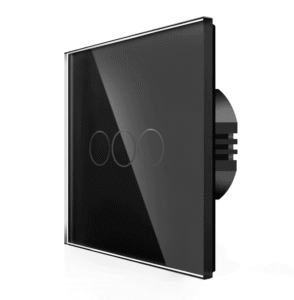 Spring Three Gang, One Way Touch Switch, Glass Black